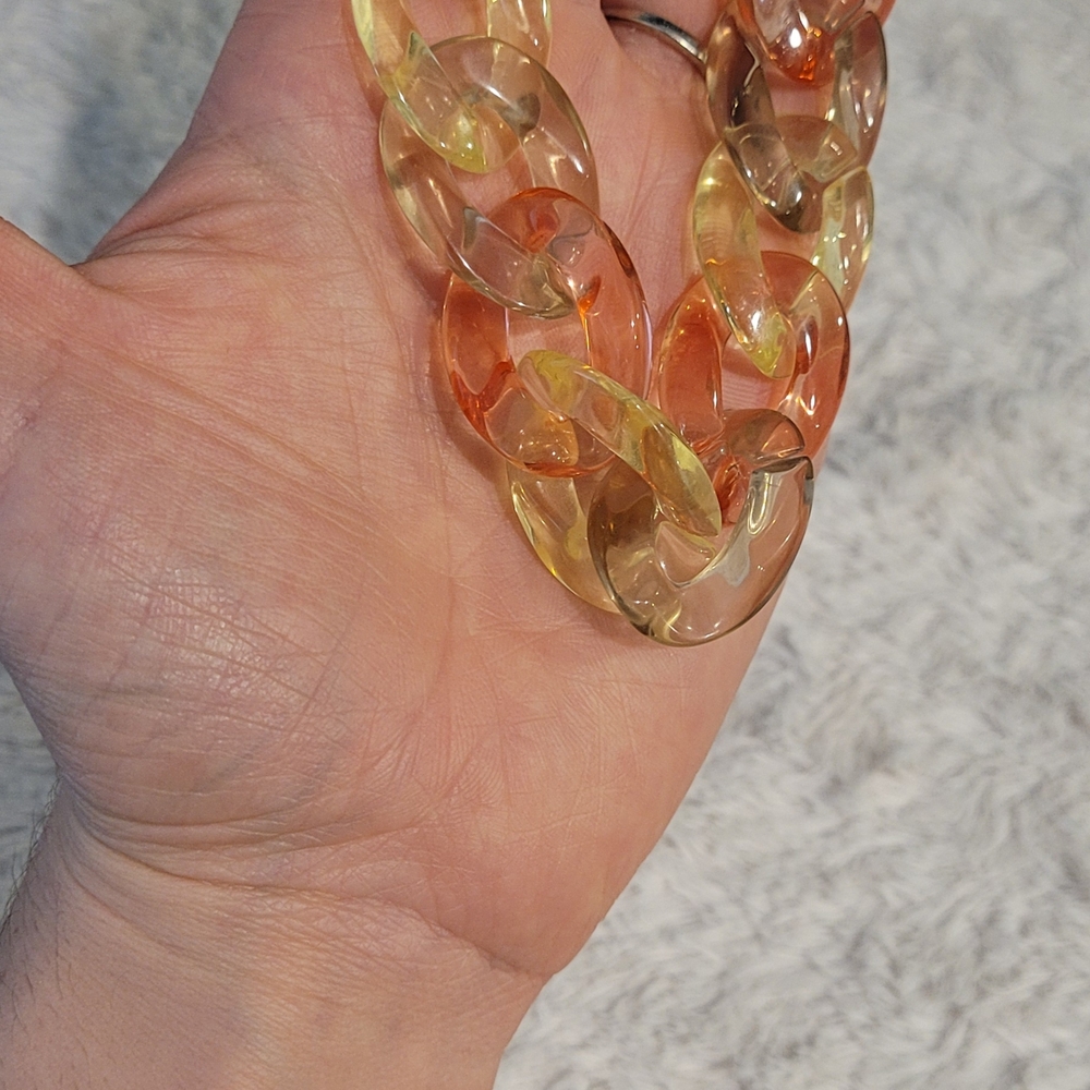 Acrylic Chain Bracelet in Amber & Peach